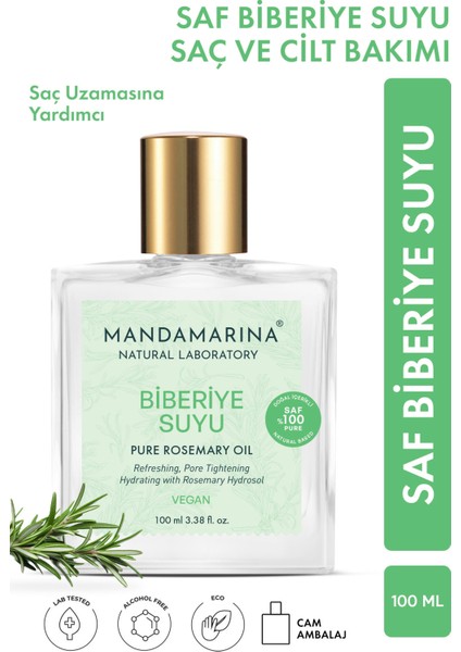 Biberiye Suyu Güçlendirici Saç Toniği Doğal ve Saf 100 ml Cam Şişe Spreyli