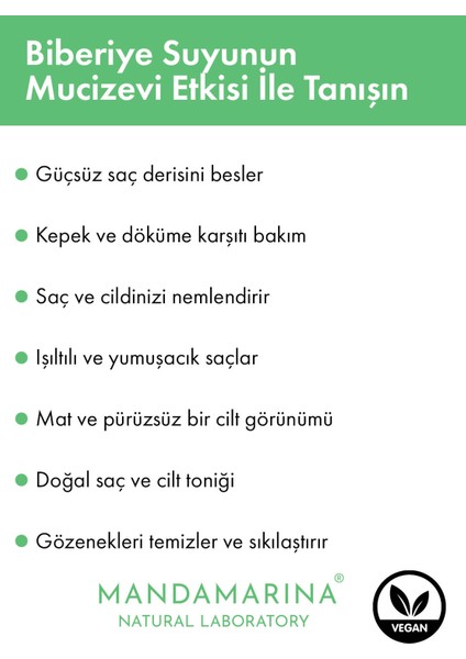 Biberiye Suyu Güçlendirici Saç Toniği Doğal ve Saf 100 ml Cam Şişe Spreyli fiyatları
