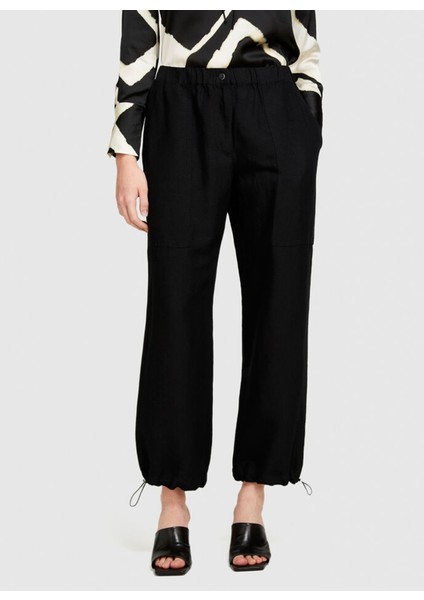 Yüksek Bel Box Fit Siyah Kadın Pantolon 40Brlf051 modelleri