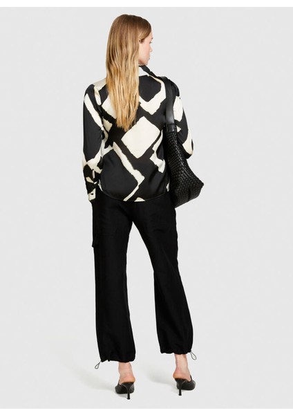 Yüksek Bel Box Fit Siyah Kadın Pantolon 40Brlf051 indirimleri