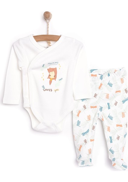 Loves Baskılı Yenidoğan Zıbın Body-Patikli Alt Kız Bebek