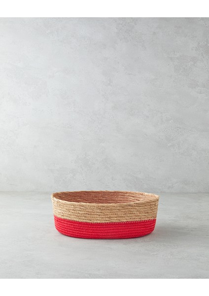 Colorful Lines Kağıt Ip Sepet Kırmızı