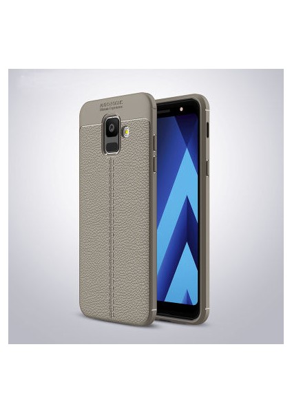 Samsung Galaxy A6 2018 Deri Desenli Yüksek Koruma Sağlayan Niss Premium Silikon Kılıf