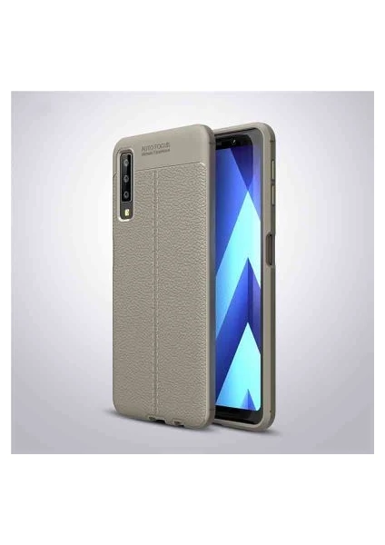 Techno Guru Samsung Galaxy A7 2018 Deri Desenli Yüksek Koruma Sağlayan Niss Premium Silikon Kılıf