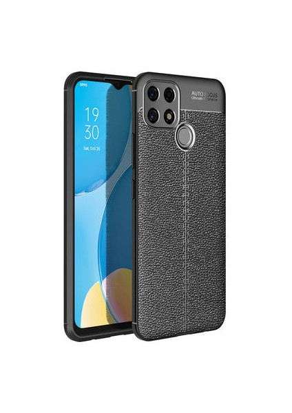 Oppo A15S Deri Desenli Yüksek Koruma Sağlayan Niss Premium Silikon Kılıf
