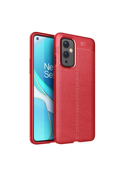 One Plus 9 Deri Desenli Yüksek Koruma Sağlayan Niss Premium Silikon Kılıf