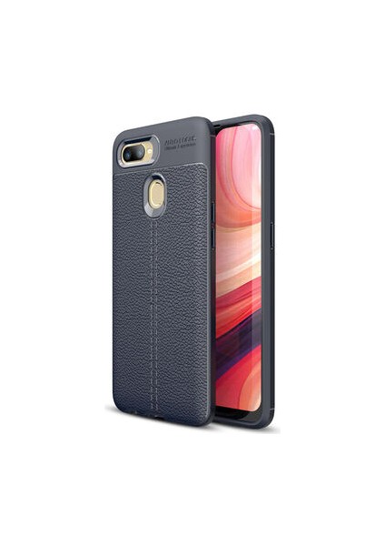 Oppo Ax7 Deri Desenli Yüksek Koruma Sağlayan Niss Premium Silikon Kılıf