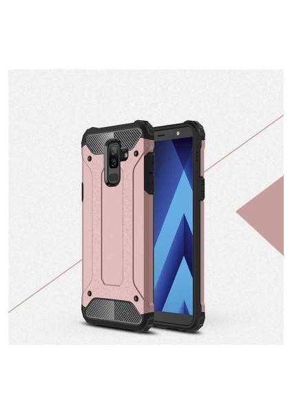 Samsung Galaxy A6 Plus 2018 Tam Koruma Sağlayan Çift Katmanlı Crash Premium Sert Silikon Kılıf