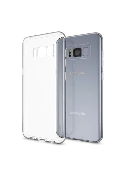 Techno Guru Samsung Galaxy S8 Kamera Korumalı Şeffaf Sheer Premium Silikon Kılıf