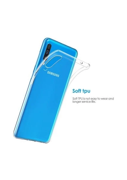 Techno Guru Samsung Galaxy A70 Esnek ve Şeffaf Sheer Premium Tpu Silikon Kılıf