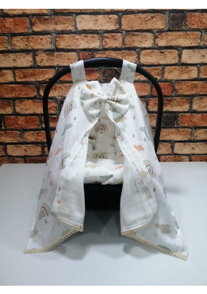 Muslin Puset Örtüsü ve Puset Minderi 2'li Set