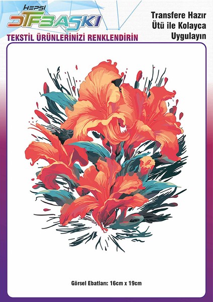 Ütü ile Yapışan Tişört Tekstil Dtf Transfer Baskı