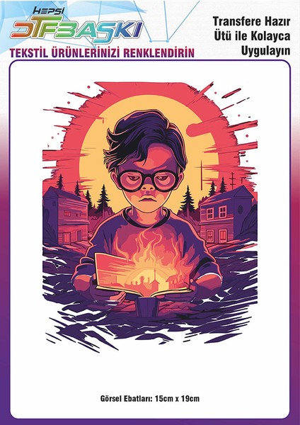 Ütü ile Yapışan Tişört Tekstil Dtf Transfer Baskı