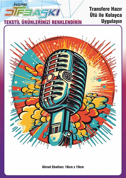 Ütü ile Yapışan Tişört Tekstil Dtf Transfer Baskı