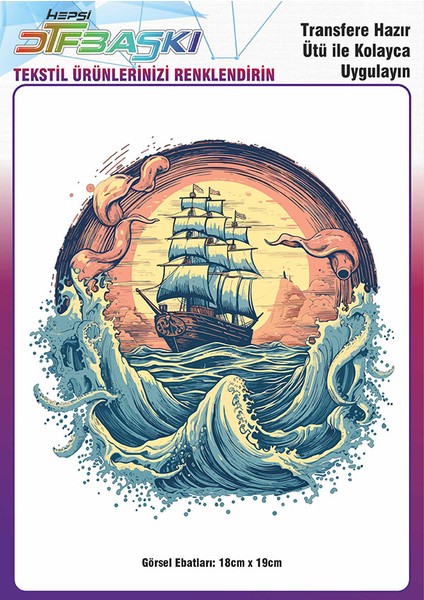 Ütü ile Yapışan Tişört Tekstil Dtf Transfer Baskı