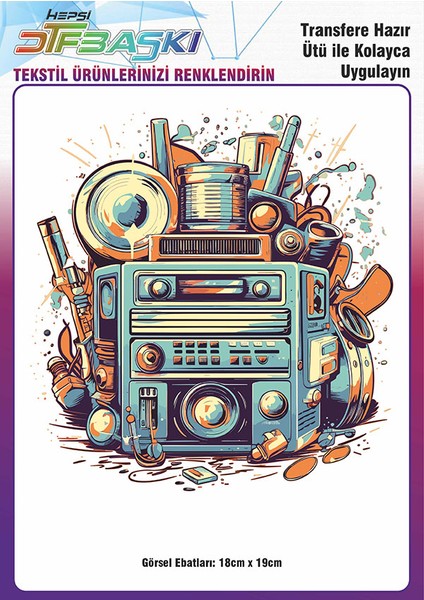 Ütü ile Yapışan Tişört Tekstil Dtf Transfer Baskı