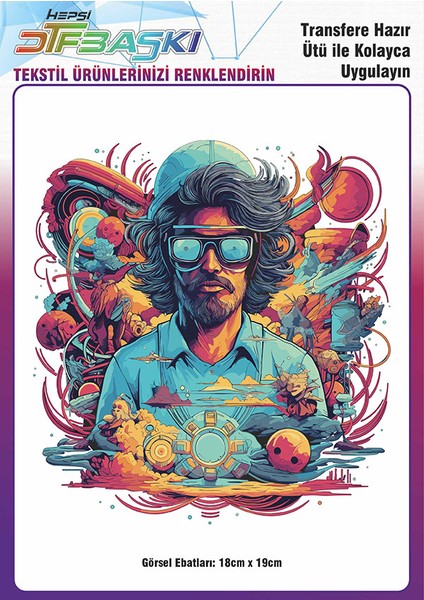 Ütü ile Yapışan Tişört Tekstil Dtf Transfer Baskı