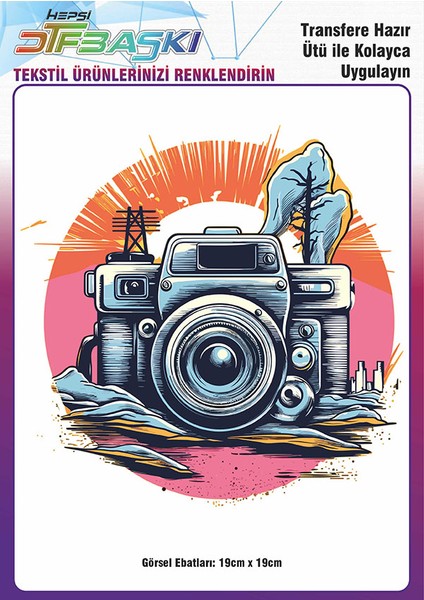 Ütü ile Yapışan Tişört Tekstil Dtf Transfer Baskı