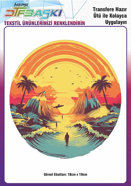 Ütü ile Yapışan Tişört Tekstil Dtf Transfer Baskı