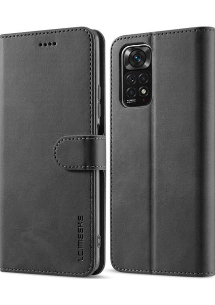 Xiaomi Redmi Note 11S/NOTE 11 4g Için Flip Standlı Deri Cüzdan Telefon Kılıfı - Siyah (Yurt Dışından)
