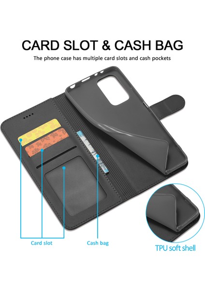 Xiaomi Redmi Note 11S/NOTE 11 4g Için Flip Standlı Deri Cüzdan Telefon Kılıfı - Siyah (Yurt Dışından)