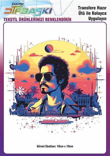 Ütü ile Yapışan Tişört Tekstil Dtf Transfer Baskı