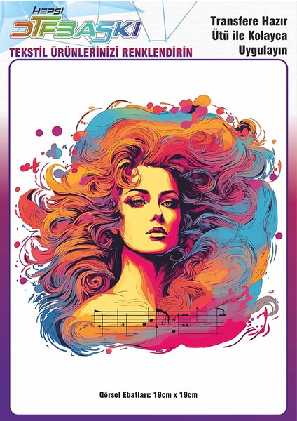 Ütü ile Yapışan Tişört Tekstil Dtf Transfer Baskı