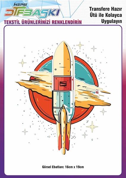Ütü ile Yapışan Tişört Tekstil Dtf Transfer Baskı
