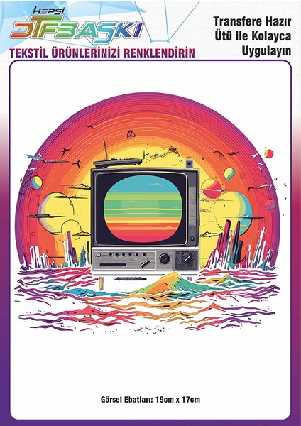 Ütü ile Yapışan Tişört Tekstil Dtf Transfer Baskı