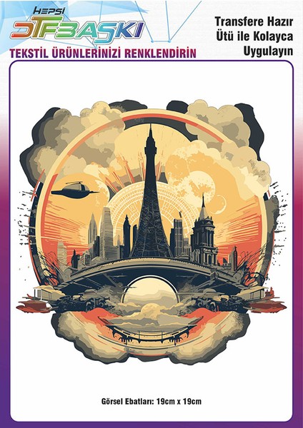 Ütü ile Yapışan Tişört Tekstil Dtf Transfer Baskı