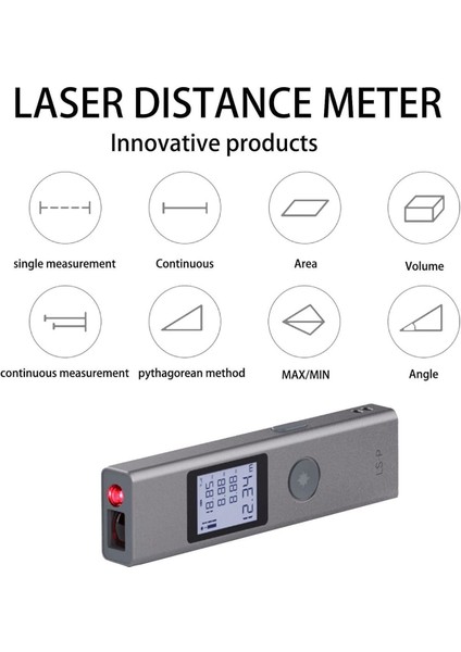 Earldom Ls-P Lazer Dijital Mesafe Ölçer 40M Hacim Ölçer Pisagor Modu LCD Ekran Lazerli Mesafe Ölçüm Cihazı