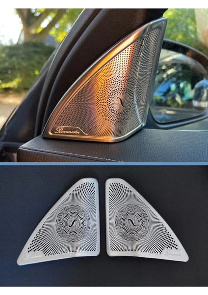 Mercedes W 205 W213 Hoparlör Kapakları Burmester - Krom Kapak Burmester 4 Adet Takım .