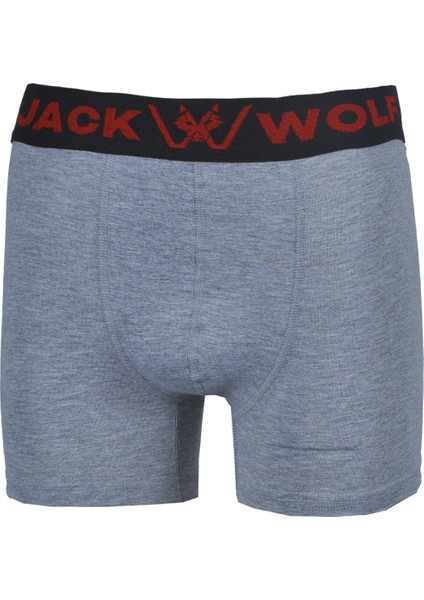 Jack Wolf Gri 5'li Kutu Pamuklu Likralı Erkek Boxer