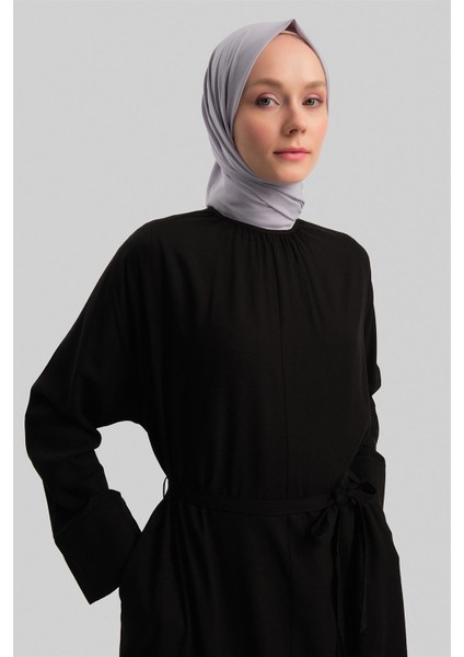 Kolu Bütün Viskon Tencel Elbise 24Y9821 Siyah