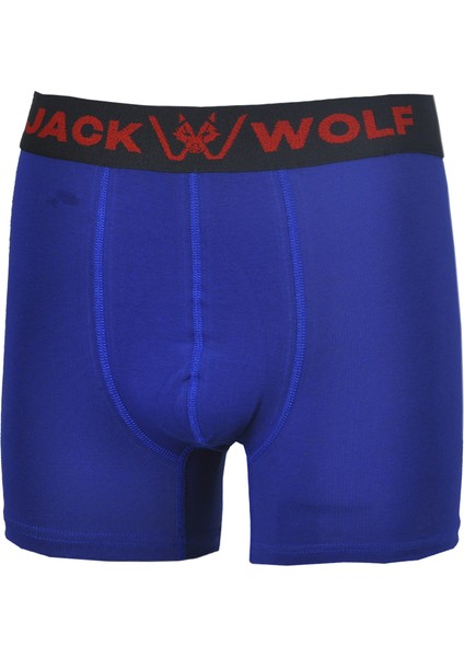 Jack Wolf Mavi 5'li Kutu Pamuklu Likralı Erkek Boxer