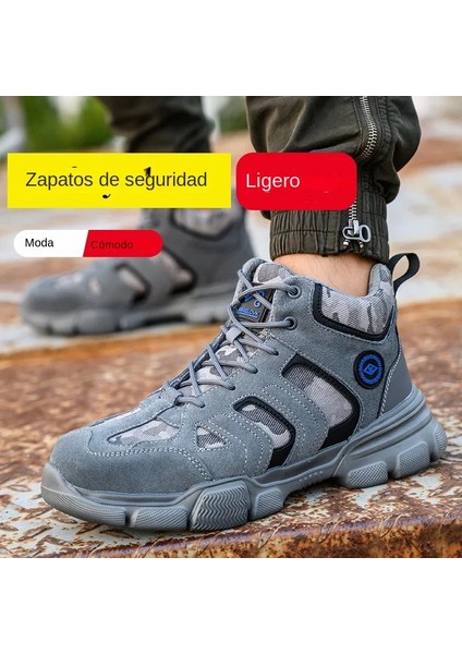Güvenlik Ayakkabıları Çelik Burunlu Iş Botu Kumaş Üst Yüksek Top (Yurt Dışından)