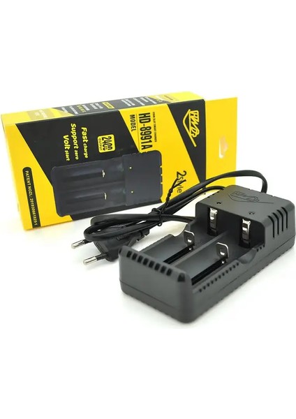 2 Adet Şarj Edilebilen Pil 18650 3.7 Volt 1500 Mah Li-Ion Pil Şarj Cihazı Pilli Set