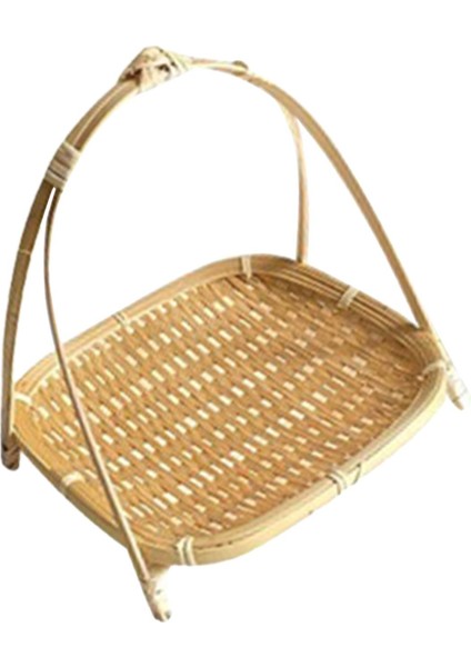 El Dokuma Meyve Sepeti Aperatif Depolama Sepeti Sepeti Yemek Sepeti Katmanı 20X20X24 Cm (Yurt Dışından)