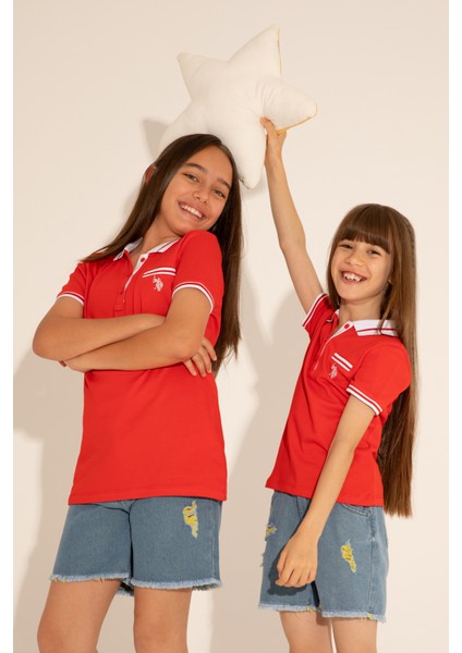 U.S. Polo Assn. Kız Çocuk Kırmızı T-Shirt 50288680-VR030