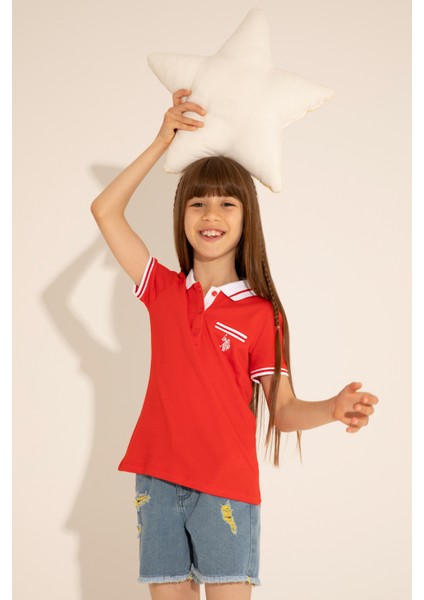 U.S. Polo Assn. Kız Çocuk Kırmızı T-Shirt 50288680-VR030