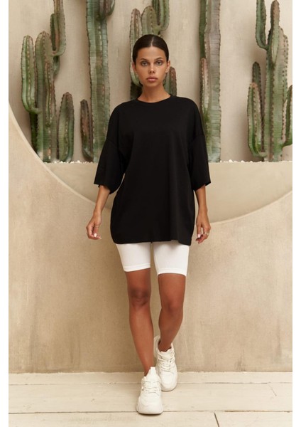Lux Kadın Kısa Kollu Tişört Siyah fiyatları
