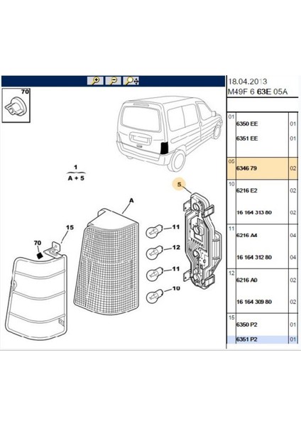 Stop Duyu Partner Berlingo Dw8 (6346.79-BPE3500.14)