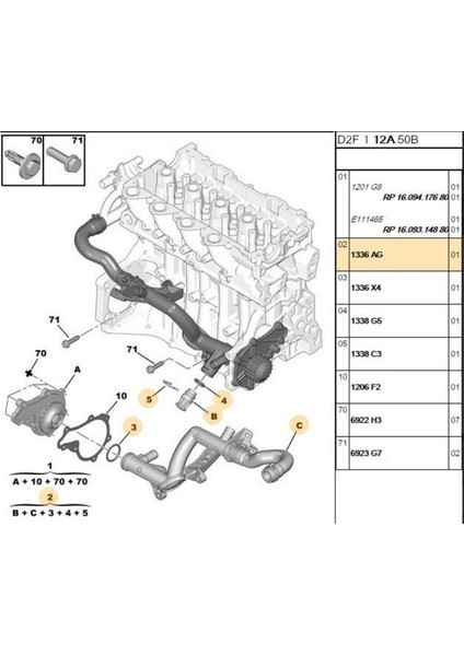 Su Kollektörü 207 307 308 3008 407 Partner Tepee C2 C3 Berlingo (TRL1336AG-11609006-1336AG)