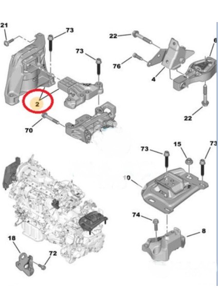 Motor Takozu Sağ C4 Picasso Expert Jumpy (9820296280)