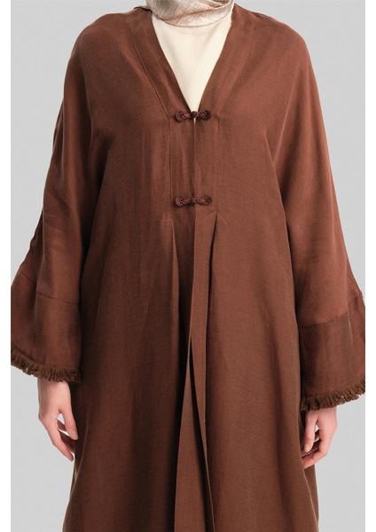 Kupra Keten Abaya 24Y5510 Acı Kahve
