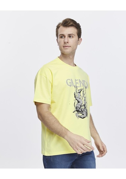 Astronot Baskılı Oversize Tişört