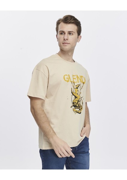 Astronot Baskılı Oversize Tişört