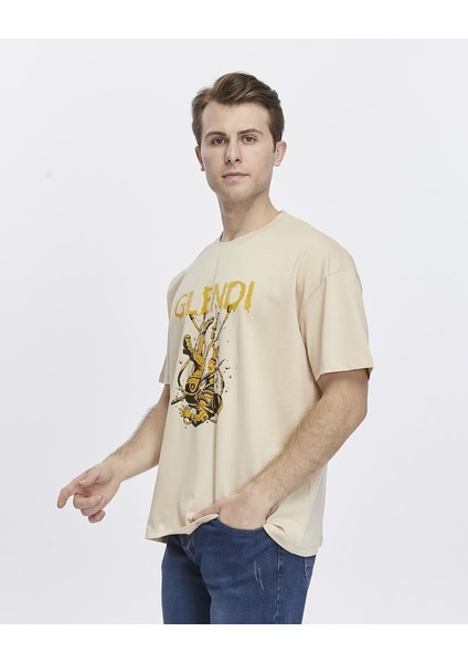 Astronot Baskılı Oversize Tişört modelleri