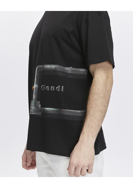 Yanda Fermuar Baskılı Oversize Tişört indirimleri