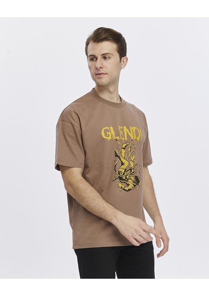 Astronot Baskılı Oversize Tişört